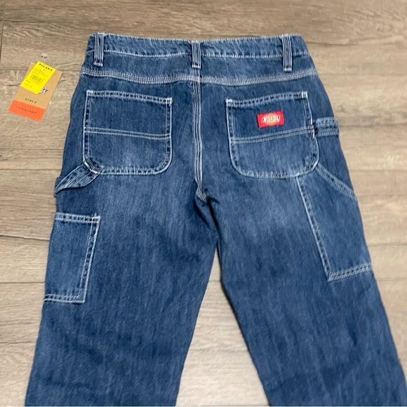 DICKIES Girls Relaxed Carpenter Jeans Straight Leg Distressed Sz 14 NWT - Picture 10 of 10